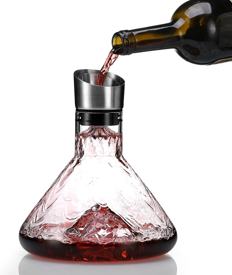 Iceberg Wine Decanter with Aerator Filter and Lid, Natural - main product image