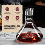 Iceberg Wine Decanter with Aerator Filter and Lid, Natural - size and scale view