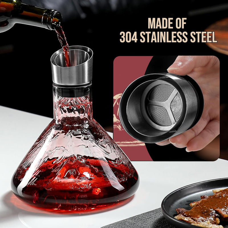 Iceberg Wine Decanter with Aerator Filter and Lid