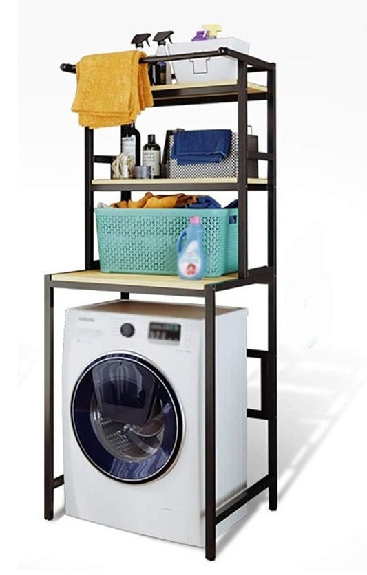 3-Tier Over Washing Machine Storage Rack Laundry Shelf Organizer, Black - main product image