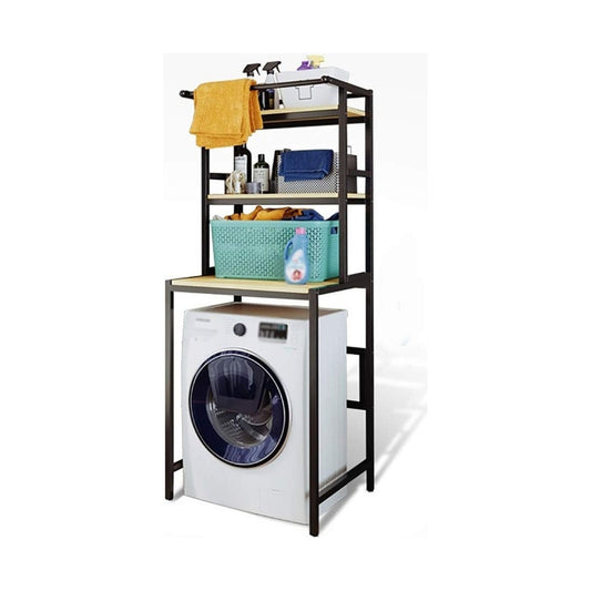 3-Tier Over Washing Machine Storage Rack Laundry Shelf Organizer, Black - main product image