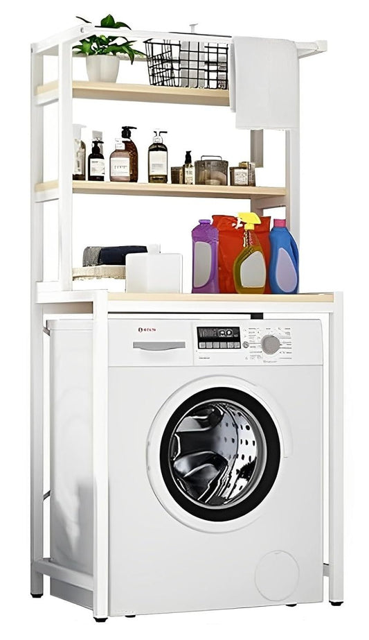 3-Tier Over Washing Machine Storage Rack Laundry Shelf Organizer, White - main product image