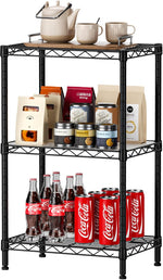 3 Tier Adjustable Metal Storage Shelves Wire Rack Organizer, Black - main product image