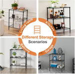 3 Tier Adjustable Metal Storage Shelves Wire Rack Organizer, Black - detail view