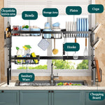 Adjustable Over Sink Dish Drying Rack with Utensil Holder, White - alternate angle