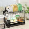2-Tier Large Dish Drying Rack with Drainboard and Utensil Holder