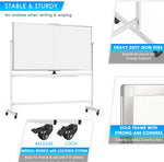 Double Sided Magnetic Whiteboard with Wheels 120x90cm - size and scale view