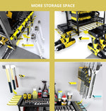 4 Tier Power Tool Rack Organizer Wall Mount, Black - size and scale view