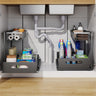 2 Pack Under Sink Organiser with Sliding Drawers - Black