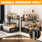 2 Pack Under Sink Organiser with Sliding Drawers - Black - alternate angle