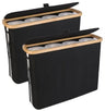 2-Pack Toilet Paper Storage Basket Holds 12 Rolls with Bamboo Lid