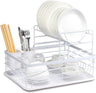2-Tier Dish Drying Rack with Removable Drip Tray for Kitchen Counter