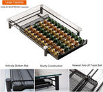 Coffee Pod Holder Drawer with Tempered Glass Top, Black - size and scale view