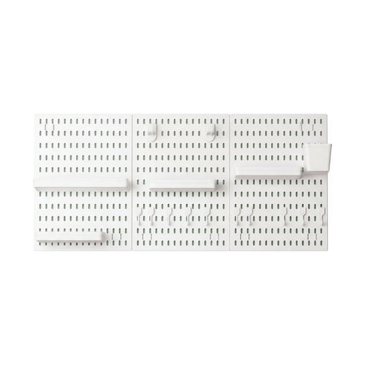 Modular Pegboard Wall Organiser Kit with 3 Panels and 17 Accessories - White - main product image