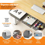 Under Desk Storage Drawers - 3-Pack Pull Out Organizers for Home or Office, Black - alternate angle