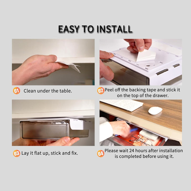 Under Desk Storage Drawers - 3-Pack Pull Out Organizers for Home