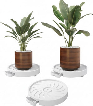 2-Pack Rolling Plant Stand with 360° Wheels for Indoor Pots (26 cm)