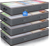 4 Pack Underbed Storage Bins with 90L Capacity for Blankets & Towels