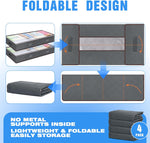 4 Pack Underbed Storage Bins with 90L Capacity for Blankets & Towels, Grey - size and scale view