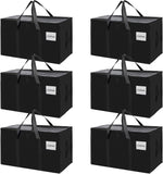 6-Pack Large Moving Storage Bags with Zippers and Handles, Black - main product image