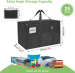 6-Pack Large Moving Storage Bags with Zippers and Handles, Black - alternate angle