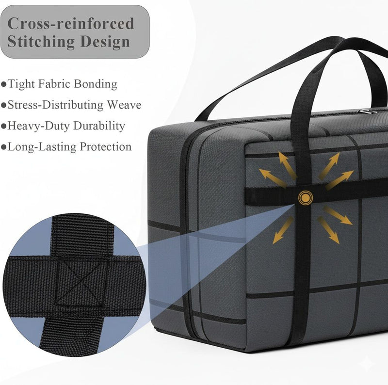 2-Pack Extra Large 180L Moving Storage Bags with Heavy Duty Zippers and Handles, Black - additional product view