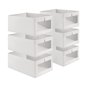 6 Pack Fabric Storage Bins with Clear Window for Organising