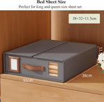 Bed Sheet Organizer Set of 4 with Handle & Window for Bedding Storage, Grey - alternate angle