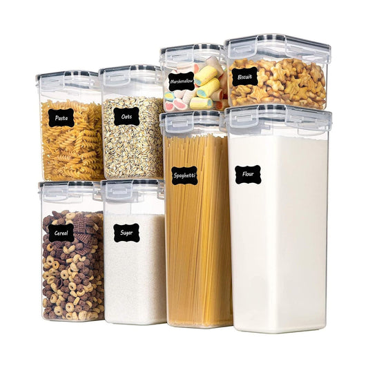8 Piece Airtight Food Storage Containers Set with Lids, Natural - main product image