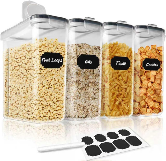 Airtight Cereal Storage Containers 4 Pack, Natural - main product image
