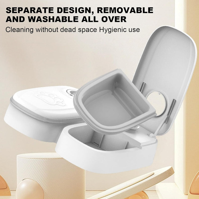 2 Meal Automatic Pet Feeder with Timer for Cats and Dogs, White - additional product view