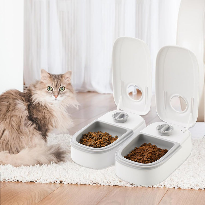 2 Meal Automatic Pet Feeder with Timer for Cats and Dogs