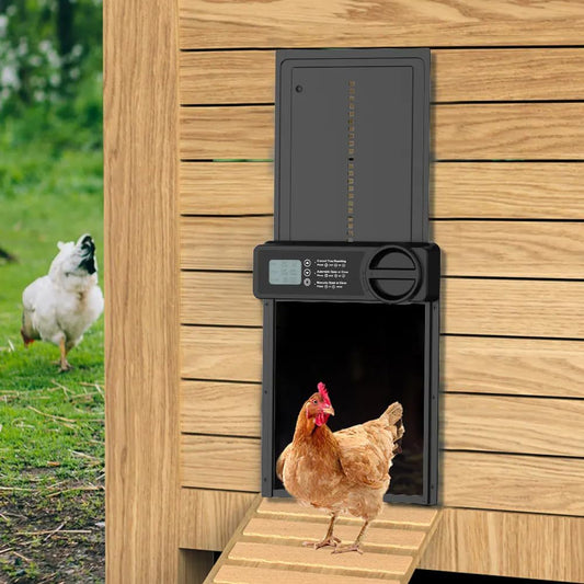 Automatic Chicken Coop Door Opener with Timer Control and Digital Accessories - Black - main product image