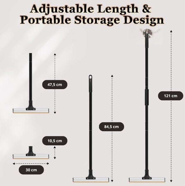 Pet Hair Remover Broom with Long Handle - Grey - alternate angle
