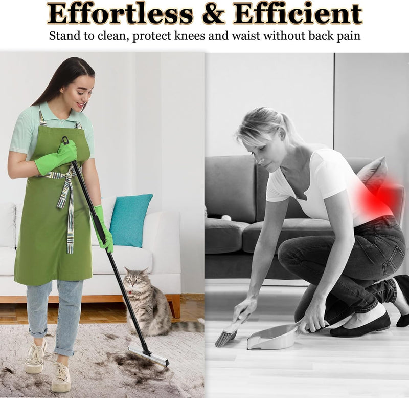 Pet Hair Remover Broom with Long Handle - Grey - detail view