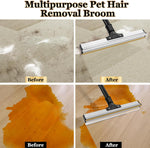 Pet Hair Remover Broom with Long Handle - Grey - size and scale view
