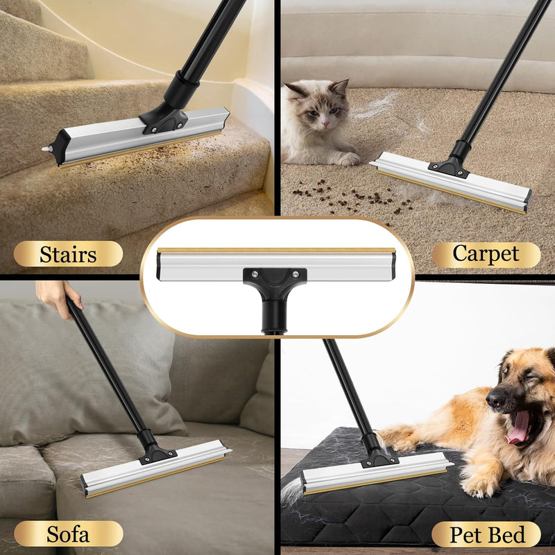 Pet Hair Remover Broom with Long Handle - Grey