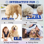 Interactive Dog Puzzle Toy Slow Feeder Treat Dispenser, Blue - size and scale view