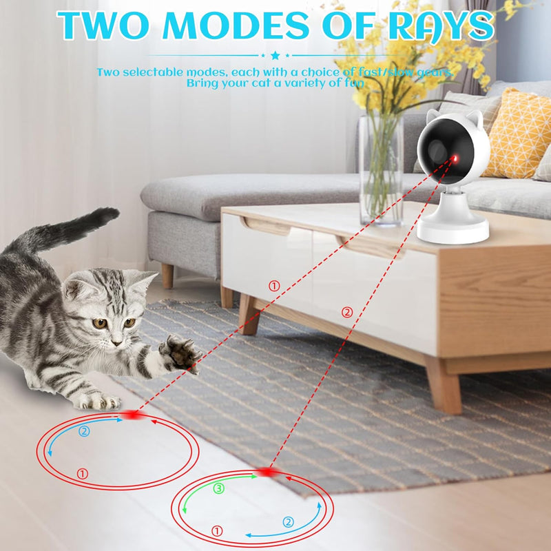 Interactive Laser Toy for Cats with Adjustable Angle, White - size and scale view