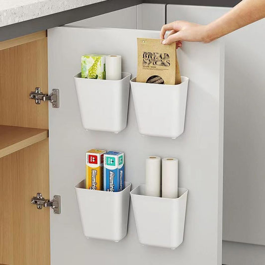 Self - Adhesive Wall Storage Box 4 - Pack for Organising, White - main product image