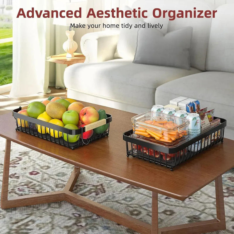 2-Tier Fruit Basket Metal Kitchen Organiser