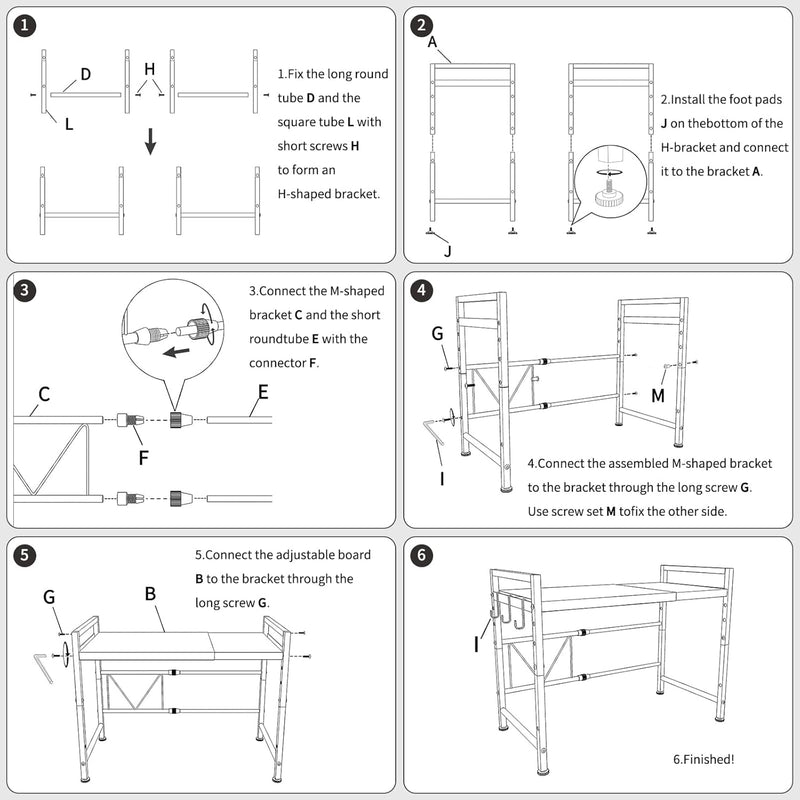 2-Tier Microwave Oven Rack Adjustable Metal Shelf Stand