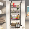 4 Tier Over Door Organiser - Metal Basket Rack - Black