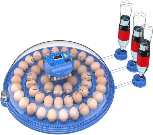 CARLA HOME 52 Egg Incubator with Automatic Turning, LED Display, Humidity & Temperature Control, Auto Water System & Built-in Egg Candler for Chicken, Duck, Quail, Goose