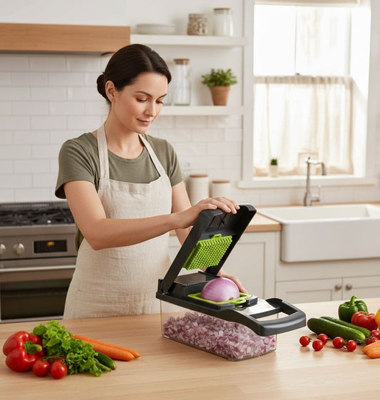 Multifunctional 16-in-1 Vegetable Chopper Mandoline Slicer, Black - alternate angle