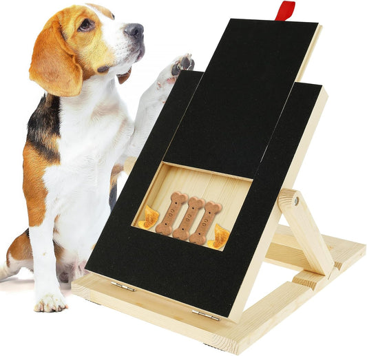 CARLA HOME Adjustable Dog Scratch Pad for Nails with Treat Drawer & Wooden Stand for Large & Small Dogs