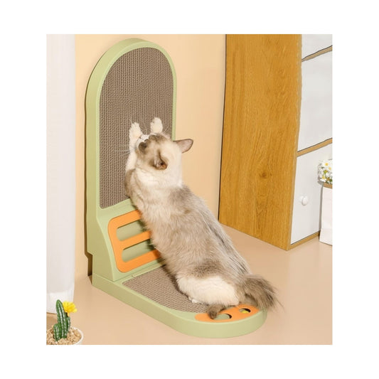 Vertical Cat Scratching Board with Built-In Ball Toy, Green - main product image