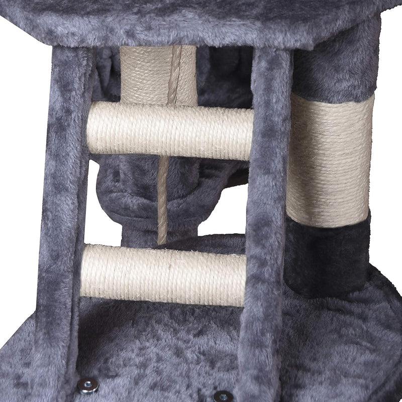 120cm Cat Tree for Indoor Cats with Condo and Hammock, Grey - additional product view