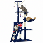 CARLA HOME 134cm Cat Tree for Indoor Cats with Hammock, Plush Perch & Sisal Scratching Posts for Kittens & Adult Cats (Beige)