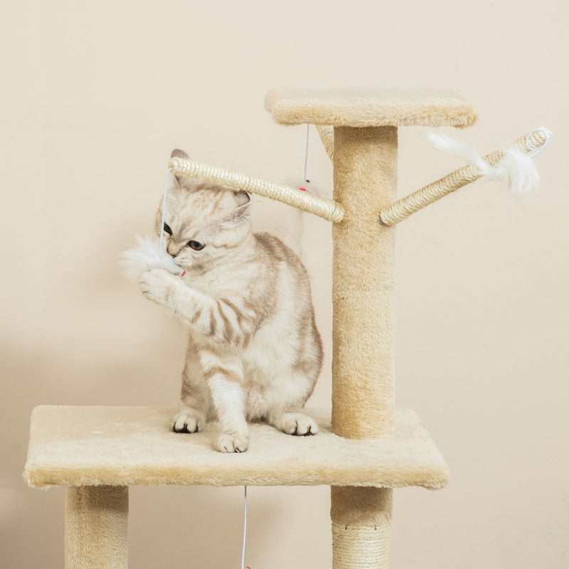 134cm Cat Tree for Indoor Cats with Hammock & Scratching Posts